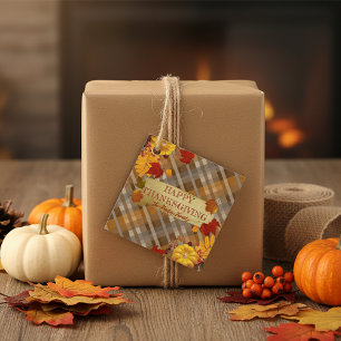 Pumpor och flytande avfall på belagd Thanksgiving Gåvor Etiketter