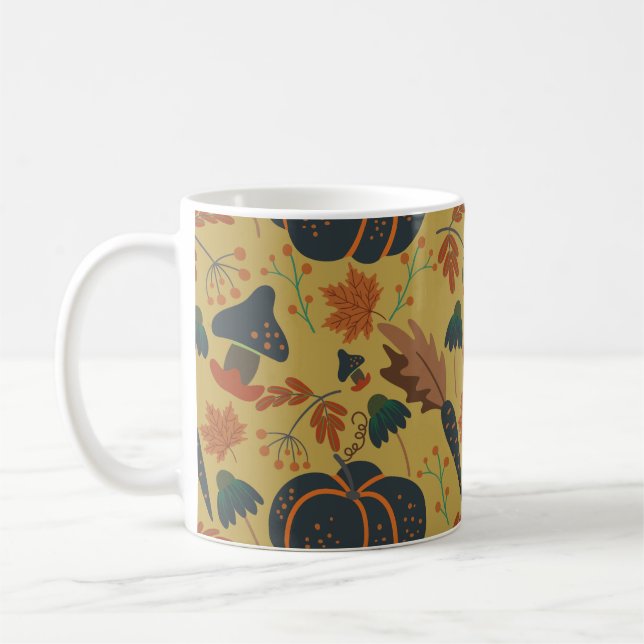 Pumpor och morötter, sömlösa mönster kaffemugg (Vänster)