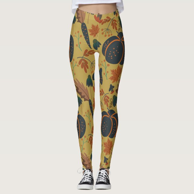 Pumpor och morötter, sömlösa mönster leggings (Framsida)