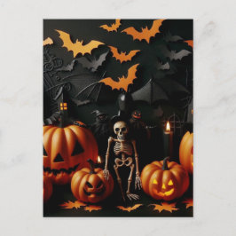 Pumpor och skelett vykort