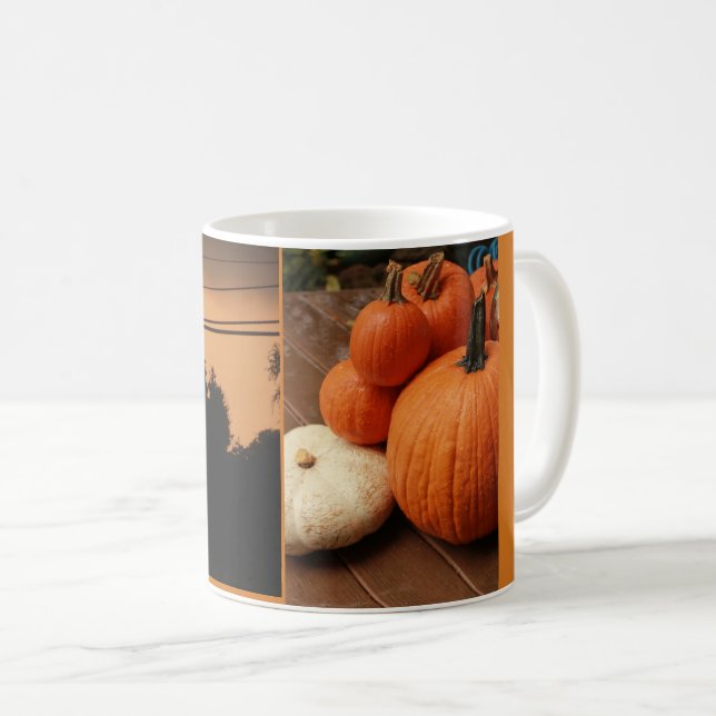 pumpor och solnedgång med halloween-scen kaffemugg (Framsida höger)