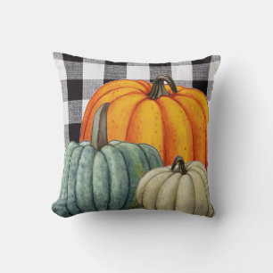 Pumpor på Black and white gingham plaid Fall Kudde