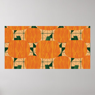 Pumpor på geometrisk triangelbakgrund, sömlös poster