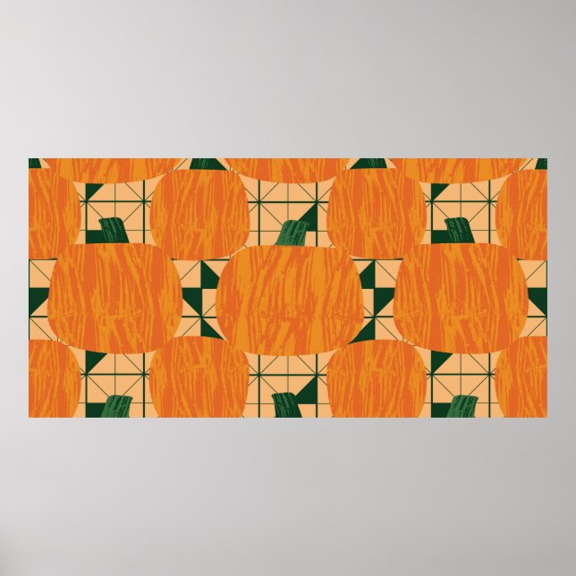 Pumpor på geometrisk triangelbakgrund, sömlös poster (Framsidan)