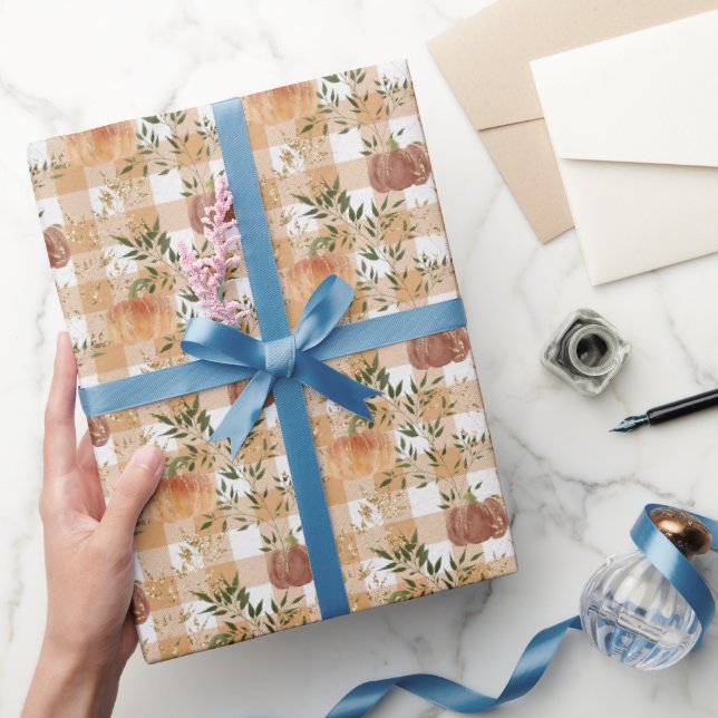 Pumpor på Pappra Orange och vitkontroll Presentpapper (Gifting)