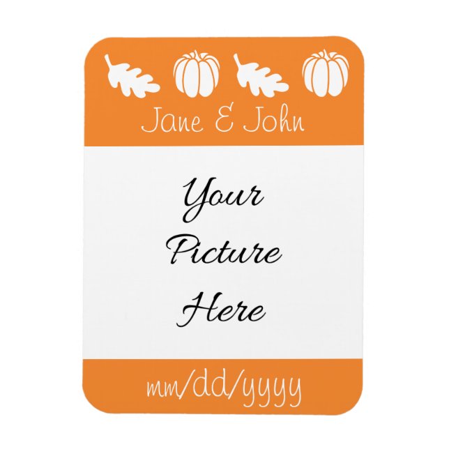 Pumpor Patch i Orange Spara-the-Date Magnet (Vertikal)