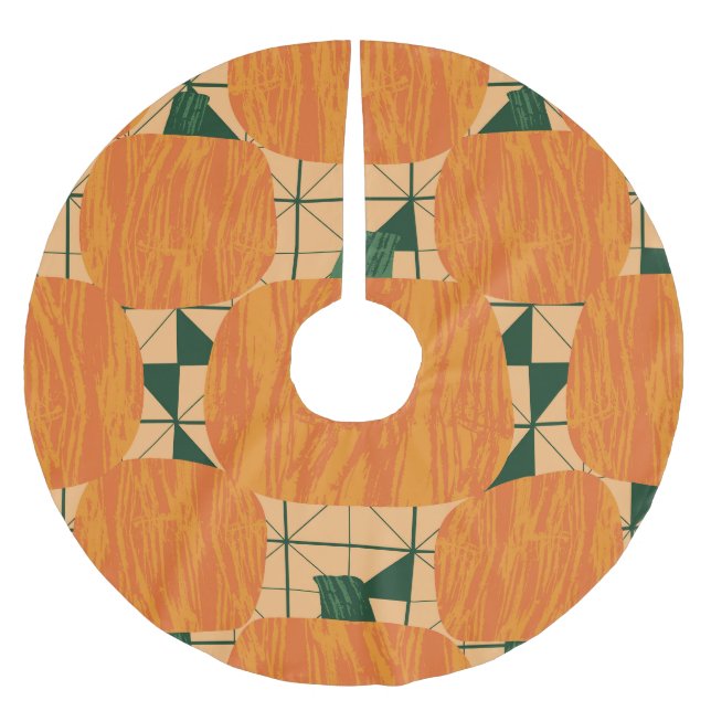 Pumpor: Retro Geometric Triangle. Julgransmatta Borstad Polyester (Framsidan)