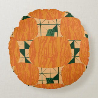 Pumpor: Retro Geometric Triangle. Rund Kudde