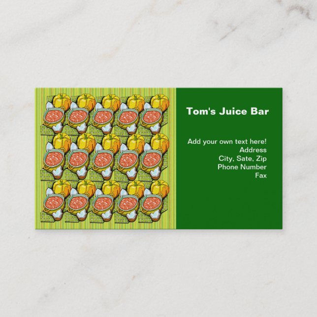 Pumpor, Soppa och Stripe-bakgrund Visitkort (Framsida)