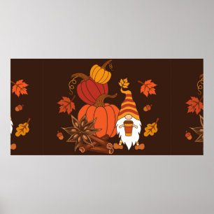 Pumpor, stjärnanis, kanel, höstleav poster