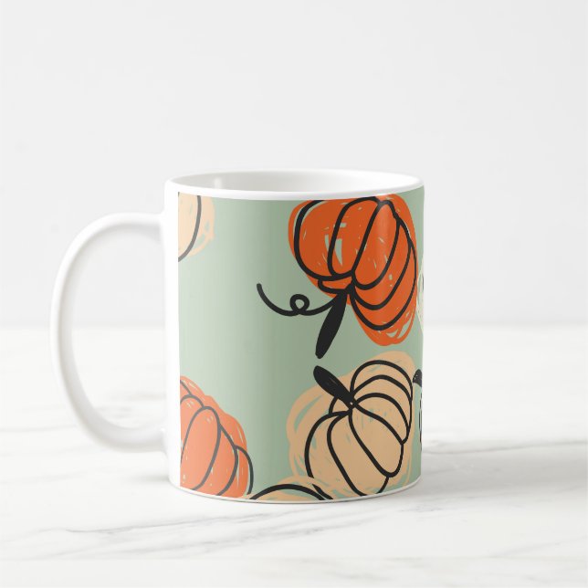 Pumpor: Thanksgiving sömlös mönster. Kaffemugg (Vänster)