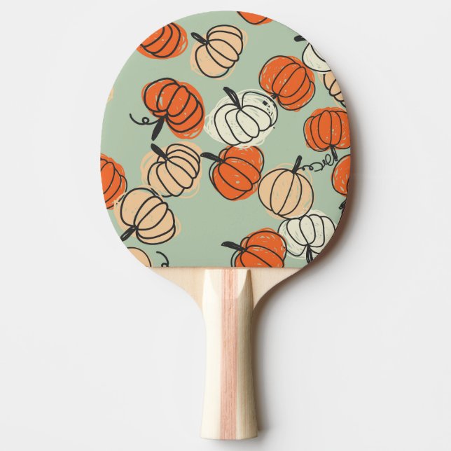 Pumpor: Thanksgiving sömlös mönster. Pingisracket (Framsidan)