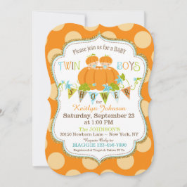 Pumpor Twin Boys Fall Baby Shower-inbjudningar Inbjudningar