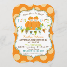 Pumpor Twin Boys Fall Baby Shower-inbjudningar Inbjudningar