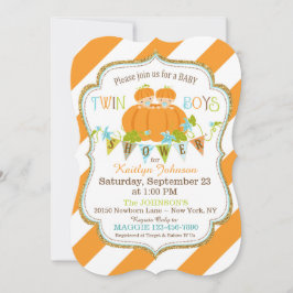 Pumpor Twin Boys Fall Baby Shower-inbjudningar Inbjudningar