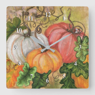 Pumpor - Vattenfärgskonst Fyrkantig Klocka