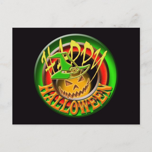 Pumpor-vykort för happy halloween (anpassa) vykort (Framsida)