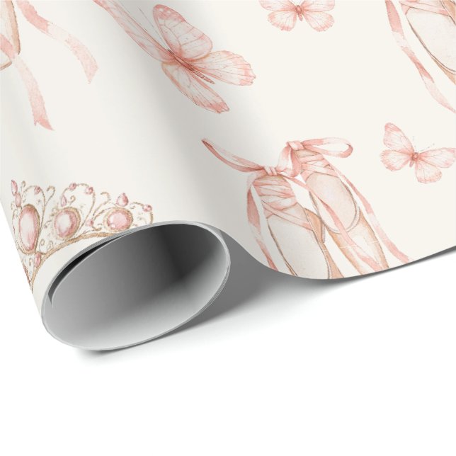 pumps och  rosa- och tiaréer presentpapper (Rullad Hörn)