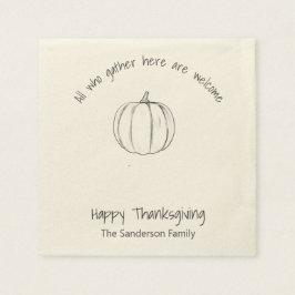 Pumpussa alla som samlas på Thanksgivingen Pappersservett