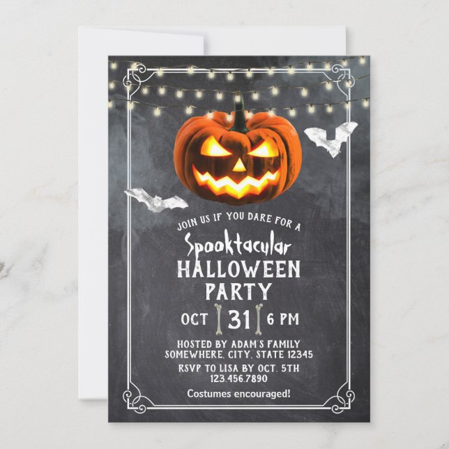 Pumputoputopakulär Halloween fest Inbjudningar (Framsida)
