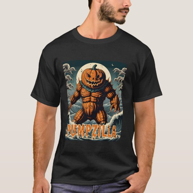 Pumpzilla Jack o lantern Pumpkin Halloween Ethnic T Shirt (Framsida)
