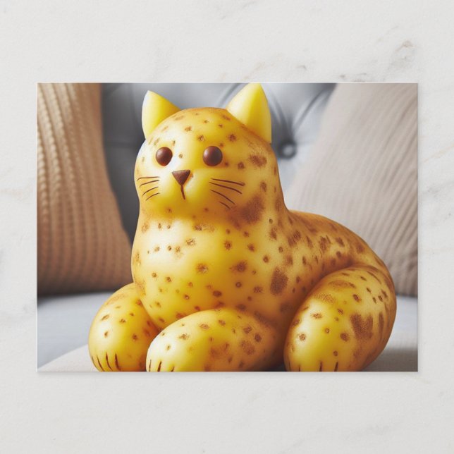 Pun a Funny Couch Potato Cat Vykort (Framsida)