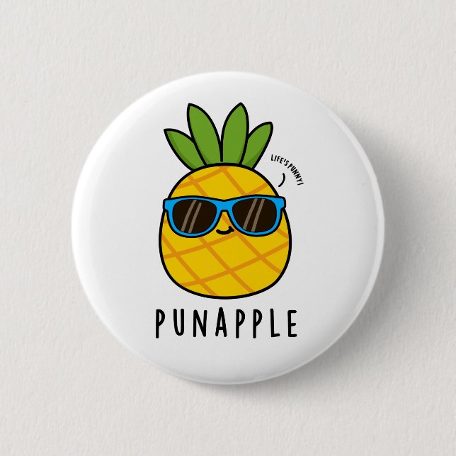 Pun-apple Funny Fruit Pineapple Pun Knapp (Framsida)