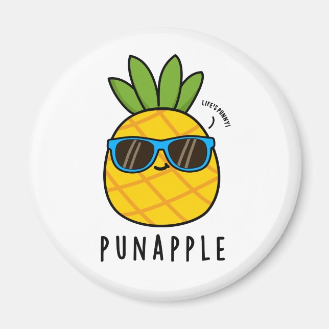 Pun-apple Funny Fruit Pineapple Pun Magnet (Framsidan)
