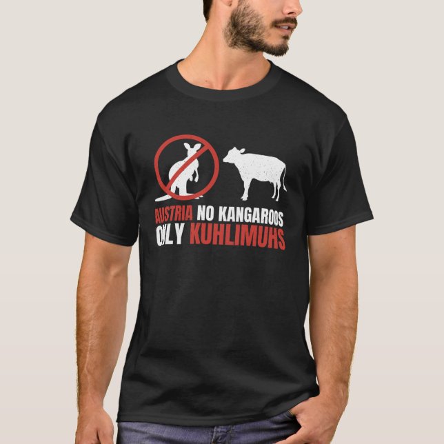 Pun Austria No Kangaroos Only Kuhlimuhs T Shirt (Framsida)