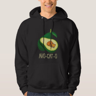 Pun av frigående katt Avocado Cute Vegetable Anim Hoodie