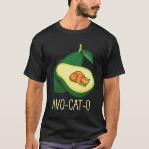 Pun av frigående katt Avocado Cute Vegetable Anima T Shirt