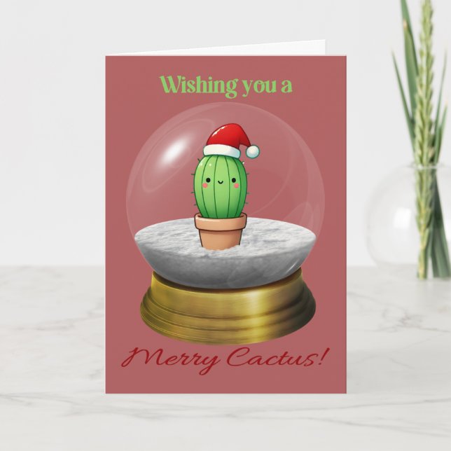Pun Cactus jul Helgkort (Framsida)