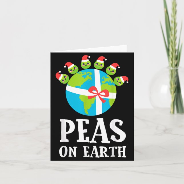 Pun Christmas Sayings Peas On Earth Funny Xmas Gif Kort (Framsida)