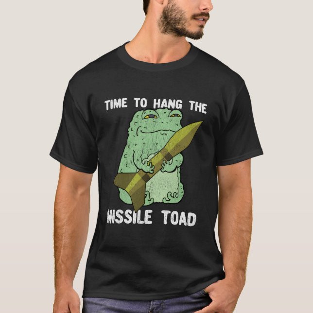 Pun Festive Mistletoe Frog Toad Distressed T Shirt (Framsida)
