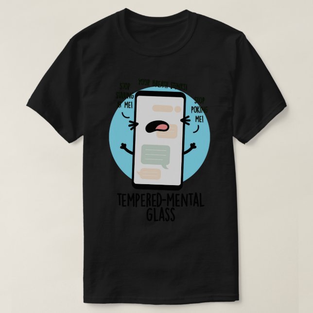 Pun för temporärt glas Cute Cellphone T Shirt (Design framsida)