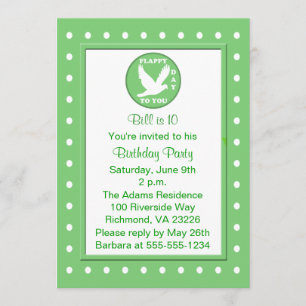 Pun Funny Kids Flies Bird Födelsedagsfest Inbjudningar