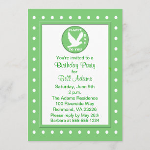 Pun Funny Vuxen Flies Bird Födelsedagsfest Inbjudningar