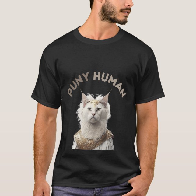 Pun Human Cat GOD T Shirt (Framsida)