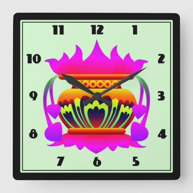 Pun kalasa Sri Lankas traditionella välståndsgrav Fyrkantig Klocka (Framsida)