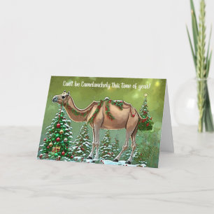 Pun-kort för Camel Cute Jul-Helgdag Kort