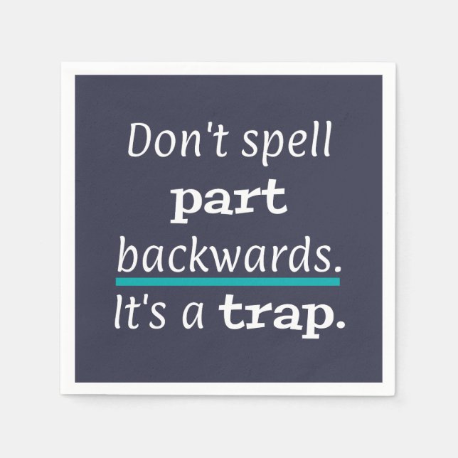 Pun Part Backwards Funny Pappa Joke English Teache Pappersservett (Framsidan)