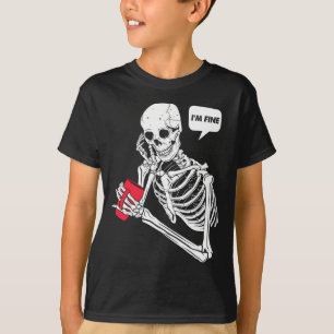 Pun skelett jag mår bra prestation t shirt