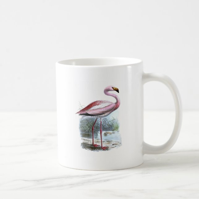 Puna Flamingo Vintage Illustration Kaffemugg (Höger)