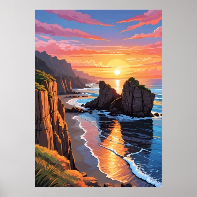 Punakaiki Pancake Rocks Poster (Framsidan)
