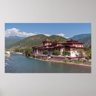 Punakha Dzong i Bhutan Poster