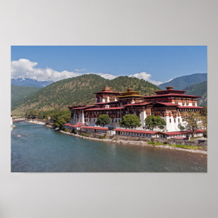 Punakha Dzong i Bhutan Poster