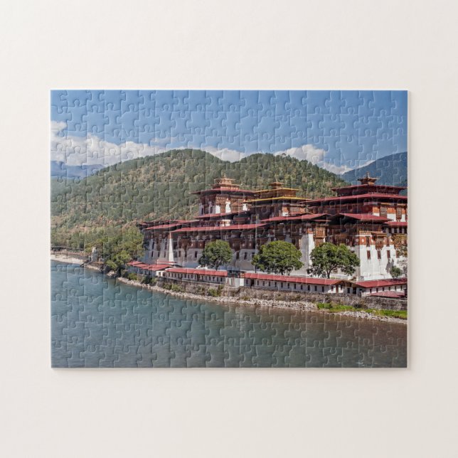 Punakha Dzong kloster - Bhutan, Asien Pussel (Horisontell)
