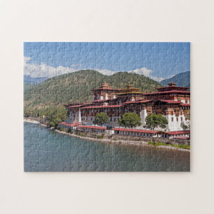 Punakha Dzong-klostret - Bhutan, Asien Pussel