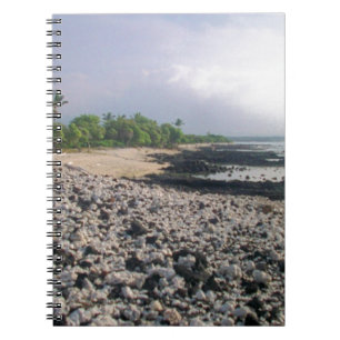 Punalu u Black Sand Beach Hawaii Big Island Anteckningsbok Med Spiral