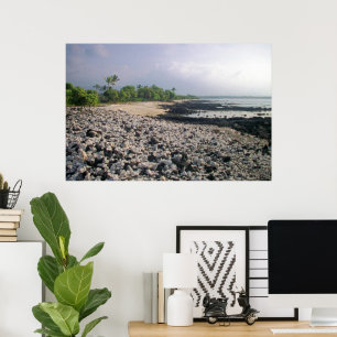 Punalu u Black Sand Beach Hawaii Big Island Poster